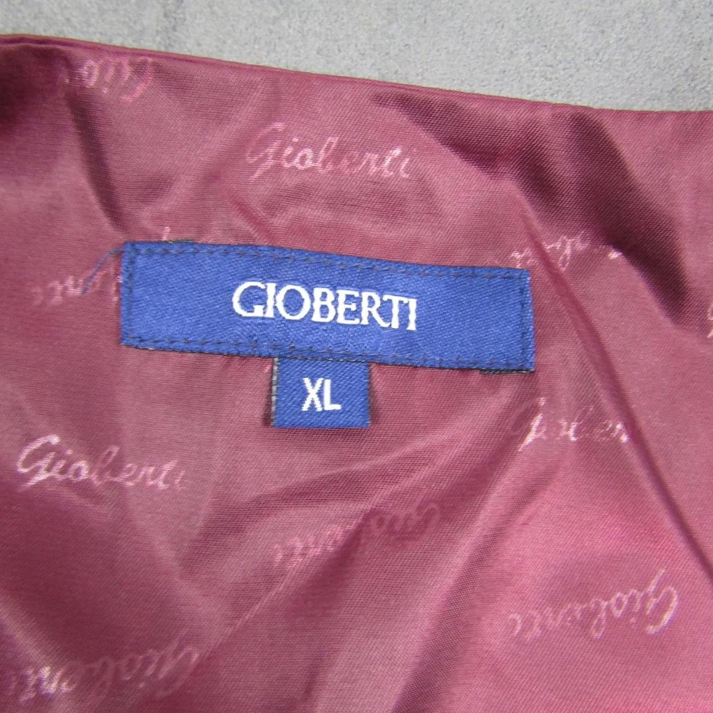 Gioberti Vest Mens XL Burgundy Floral Embroidered Formal Waistcoat VS-95